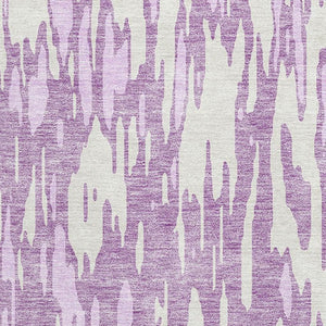 HomeRoots 5' X 8' Stylish Lavender and Ivory Abstract Washable Area Rug with Stain Resistance & UV Shield 675176