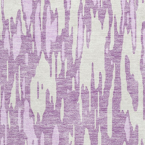 HomeRoots 5' X 8' Stylish Lavender and Ivory Abstract Washable Area Rug with Stain Resistance & UV Shield 675176