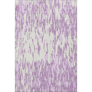 HomeRoots 9' X 12' Elegant Lavender & Ivory Abstract Washable Area Rug - Stain Resistant & UV Protected! 675179