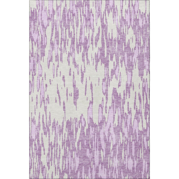 HomeRoots 10' Lavender & Ivory Abstract Area Rug - Washable, UV Protected, Stylish & Durable for High-Traffic Areas 675180