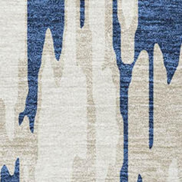 HomeRoots 5' X 8' Navy Blue & Ivory Abstract Area Rug – Stylish, Washable, UV Protected & Stain-Resistant Design! 675182