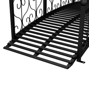 English Elm Outsunny 7' Decorative Metal Garden Bridge With Elegant Scrollwork For Ponds And Walkways, Black W2225P174531-GIGA