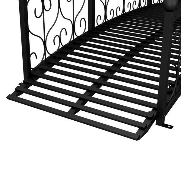 English Elm Outsunny 7' Decorative Metal Garden Bridge With Elegant Scrollwork For Ponds And Walkways, Black W2225P174531-GIGA
