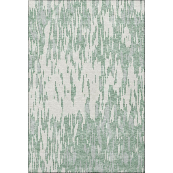 HomeRoots 5' X 8' Sage and Ivory Abstract Area Rug - Durable, Washable, UV-Protected for Modern Homes & Pets 675194