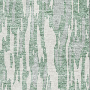 HomeRoots 8' X 10' Sage and Ivory Abstract Area Rug – Washable, UV Protected, Non-Slip for Modern Living Spaces 675196