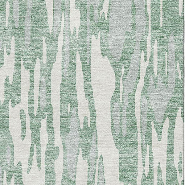 HomeRoots 8' X 10' Sage and Ivory Abstract Area Rug – Washable, UV Protected, Non-Slip for Modern Living Spaces 675196