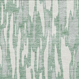 HomeRoots 9' X 12' Sage and Ivory Abstract Area Rug - Washable, UV Protected, Durable Design for High-Traffic Areas 675197