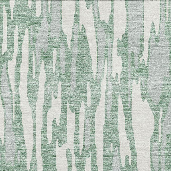 HomeRoots 9' X 12' Sage and Ivory Abstract Area Rug - Washable, UV Protected, Durable Design for High-Traffic Areas 675197