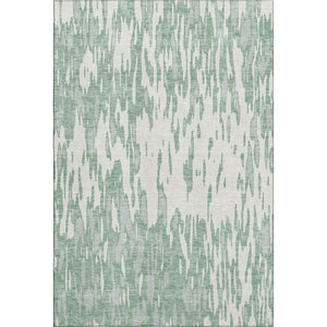 HomeRoots 10' X 14' Sage and Ivory Abstract Area Rug – Washable, UV-Protected, Stain-Resistant for Family Spaces 675198