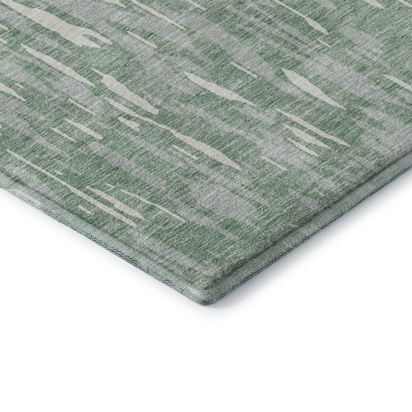 HomeRoots 10' X 14' Sage and Ivory Abstract Area Rug – Washable, UV-Protected, Stain-Resistant for Family Spaces 675198
