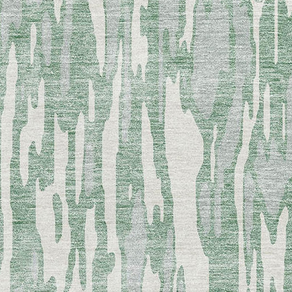 HomeRoots 10' X 14' Sage and Ivory Abstract Area Rug – Washable, UV-Protected, Stain-Resistant for Family Spaces 675198