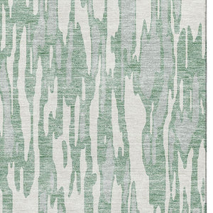 HomeRoots 10' X 14' Sage and Ivory Abstract Area Rug – Washable, UV-Protected, Stain-Resistant for Family Spaces 675198
