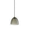 Wildwood Caterina Hand-Blown Aubergine Pendant Light With Fluted Dome And Antique Brass Accent For Dining Spaces Black 67520