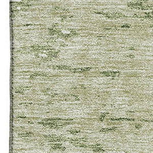 HomeRoots 5' X 8' Artichoke Green & Ivory Abstract Washable Area Rug - Durable, UV Protected, Family-Friendly Design 675200