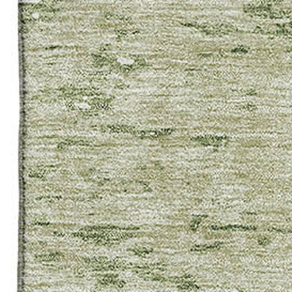 HomeRoots 5' X 8' Artichoke Green & Ivory Abstract Washable Area Rug - Durable, UV Protected, Family-Friendly Design 675200