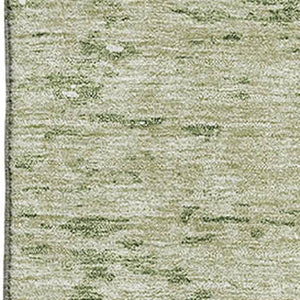 HomeRoots 8' X 10' Artichoke Green & Ivory Abstract Washable Area Rug – UV Protected, Durable & Stylish Design 675202