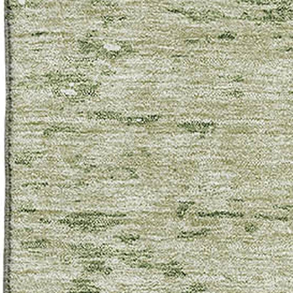 HomeRoots 8' X 10' Artichoke Green & Ivory Abstract Washable Area Rug – UV Protected, Durable & Stylish Design 675202