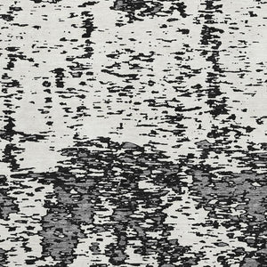 HomeRoots 5' X 8' Black and Ivory Abstract Area Rug - Stylish, Washable, UV Protected for Modern Spaces 675206
