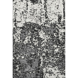 HomeRoots 8' X 10' Black And Ivory Abstract Washable Area Rug - Durable, Stylish, UV Protected for High-Traffic Homes 675208