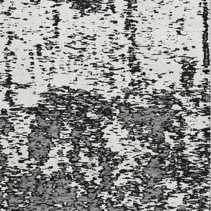 HomeRoots 8' X 10' Black And Ivory Abstract Washable Area Rug - Durable, Stylish, UV Protected for High-Traffic Homes 675208