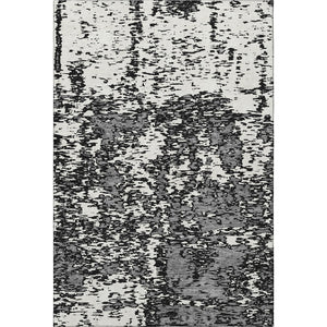 HomeRoots 8' X 10' Black And Ivory Abstract Washable Area Rug - Durable, Stylish, UV Protected for High-Traffic Homes 675208