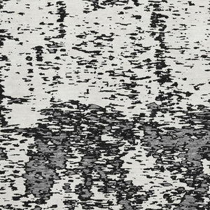 HomeRoots 9' X 12' Black and Ivory Abstract Washable Area Rug - Modern Design with UV Protection & Easy Care 675209