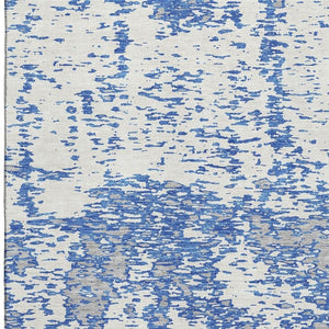 HomeRoots 5' X 8' Blue And Ivory Abstract Area Rug - Washable, UV Protected, Stylish & Durable for Any Room 675212