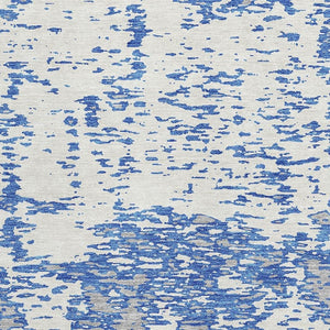 HomeRoots 10' X 14' Blue And Ivory Abstract Washable Area Rug - Durable, Stain-Resistant, UV Protected Design 675216