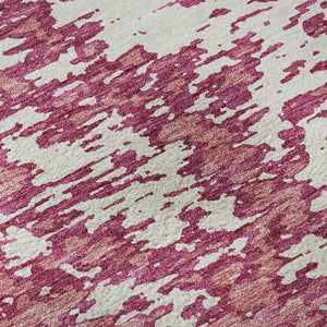 HomeRoots 10' X 14' Blush & Ivory Abstract Area Rug – Washable, UV-Protected, Stylish for Family Homes 675222