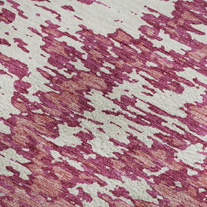 HomeRoots 10' X 14' Blush & Ivory Abstract Area Rug – Washable, UV-Protected, Stylish for Family Homes 675222