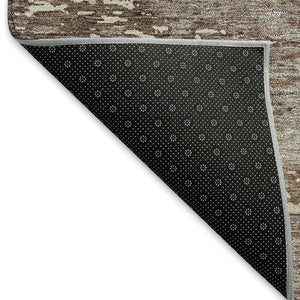 HomeRoots 8' X 10' Stylish Brown And Beige Abstract Area Rug - Washable, UV Protected, Ideal for Busy Homes 675226