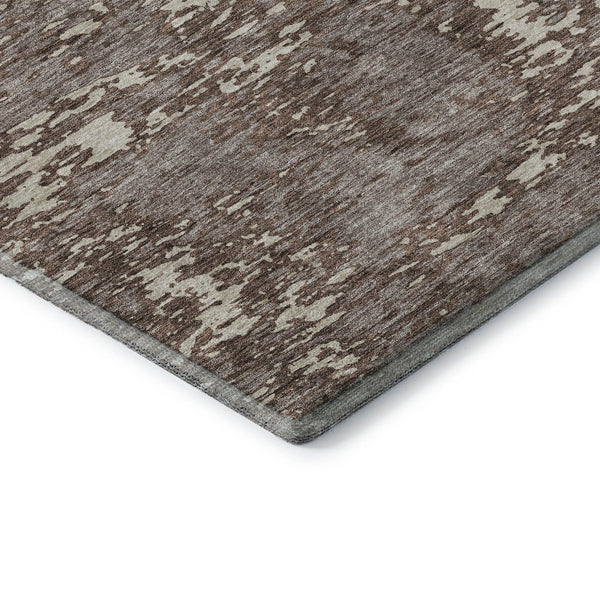 HomeRoots 8' X 10' Stylish Brown And Beige Abstract Area Rug - Washable, UV Protected, Ideal for Busy Homes 675226