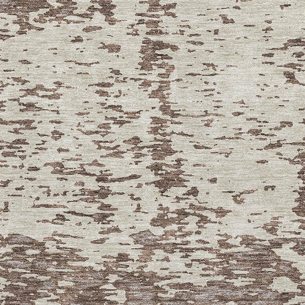 HomeRoots 8' X 10' Stylish Brown And Beige Abstract Area Rug - Washable, UV Protected, Ideal for Busy Homes 675226