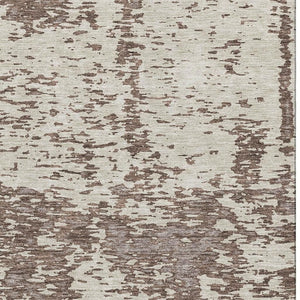 HomeRoots 8' X 10' Stylish Brown And Beige Abstract Area Rug - Washable, UV Protected, Ideal for Busy Homes 675226