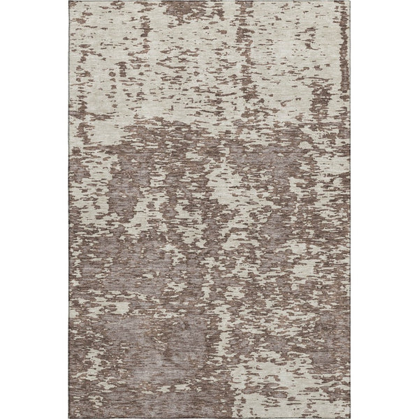 HomeRoots 9' X 12' Brown & Beige Abstract Area Rug – Washable, UV Protected, Durable, Ideal for Family Homes 675227
