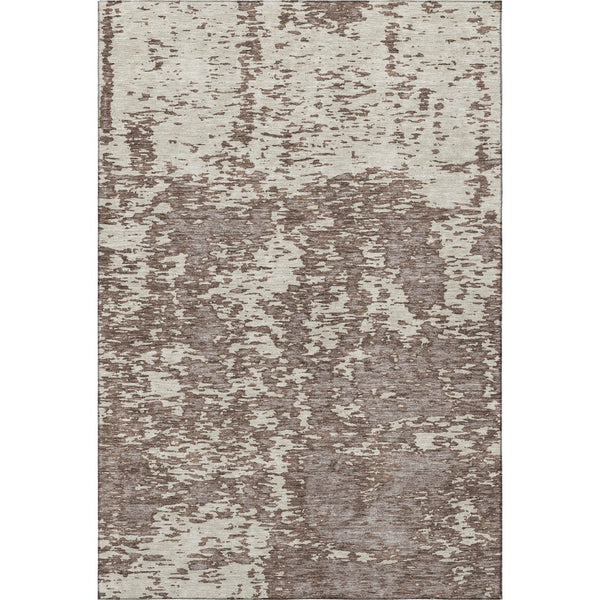 HomeRoots 9' X 12' Brown & Beige Abstract Area Rug – Washable, UV Protected, Durable, Ideal for Family Homes 675227