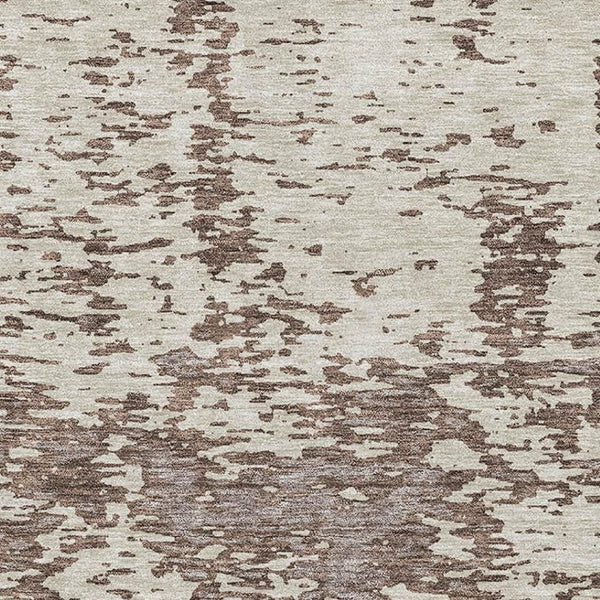 HomeRoots 10' X 14' Abstract Washable Area Rug in Brown & Beige – Durable, UV-Protected Style for Your Space 675228