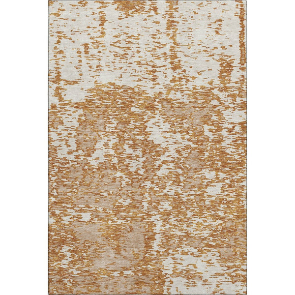 HomeRoots 8' X 10' Copper and Ivory Abstract Washable Area Rug – Stylish, Durable, UV Protected for Any Space! 675232