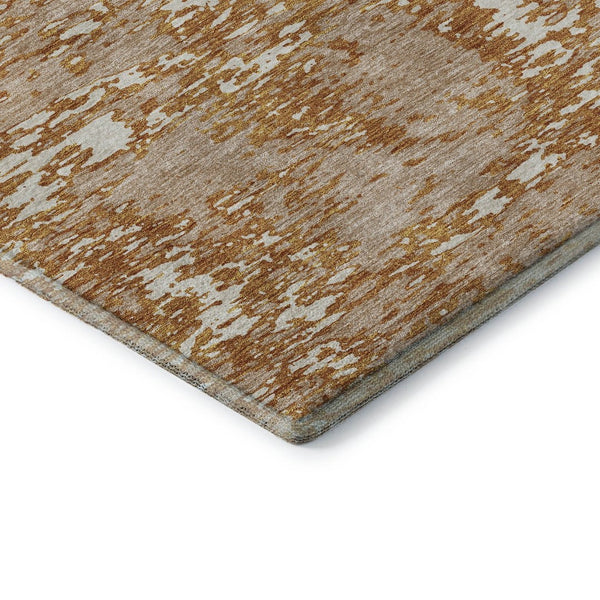 HomeRoots 8' X 10' Copper and Ivory Abstract Washable Area Rug – Stylish, Durable, UV Protected for Any Space! 675232