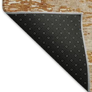HomeRoots 9' X 12' Copper and Ivory Abstract Washable Area Rug - Durable, Stain-Resistant, UV Protected Design 675233