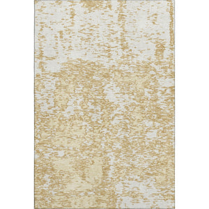 HomeRoots 10' X 14' Gold and Ivory Abstract Area Rug - Washable, UV-Protected, Durable for Family Homes 675240