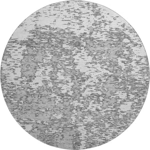 HomeRoots 8' Gray and Silver Abstract Round Rug - Washable, UV Protected, Durable, Perfect for Indoor & Outdoor Spaces 675243