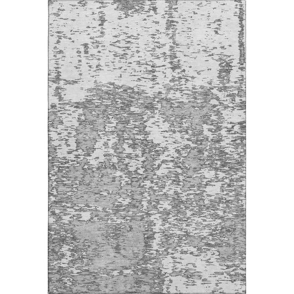 HomeRoots 8' x 10' Gray & Silver Abstract Area Rug – Stylish, Stain-Resistant, UV Protected for Modern Homes 675244