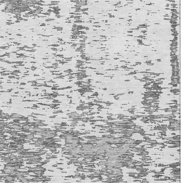HomeRoots 8' x 10' Gray & Silver Abstract Area Rug – Stylish, Stain-Resistant, UV Protected for Modern Homes 675244
