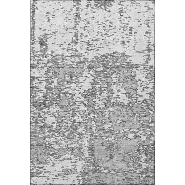HomeRoots 9' X 12' Gray & Silver Abstract Area Rug - Washable, Stain Resistant, UV Protected for Modern Homes 675245