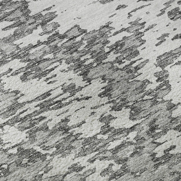 HomeRoots 10' X 14' Gray And Silver Abstract Area Rug - Washable, UV Protected, Stain Resistant for Busy Homes 675246