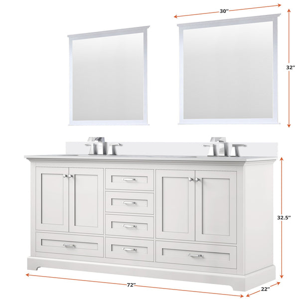 English Elm White 72" Double Bath Vanity with Cultured Marble Top, Solid Wood Frame, Soft-Close Drawers, Storage B2731P258392