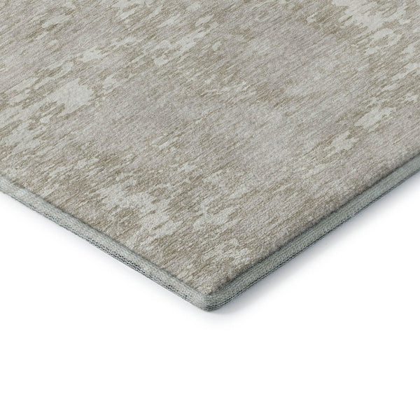 HomeRoots 8' X 10' Ivory and Beige Abstract Area Rug - Washable, UV Protected for High-Traffic Spaces & Style 675250