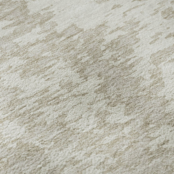 HomeRoots 8' X 10' Ivory and Beige Abstract Area Rug - Washable, UV Protected for High-Traffic Spaces & Style 675250
