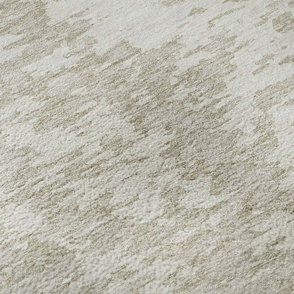 HomeRoots 10' X 14' Ivory And Beige Abstract Area Rug – Stylish, Washable, UV-Protected for Modern Homes 675252